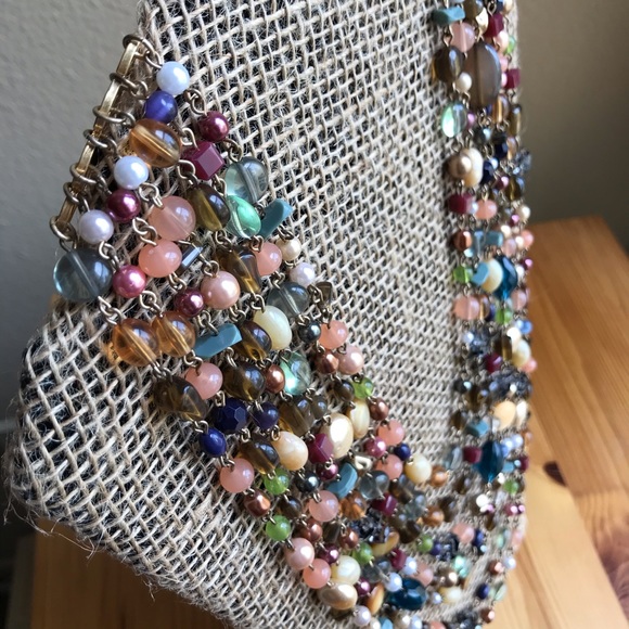 7 Strand Genuine Mother Pearl Cats Eye Necklace - Picture 4 of 17